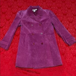 Suede Rich Purple Pea Coat -M